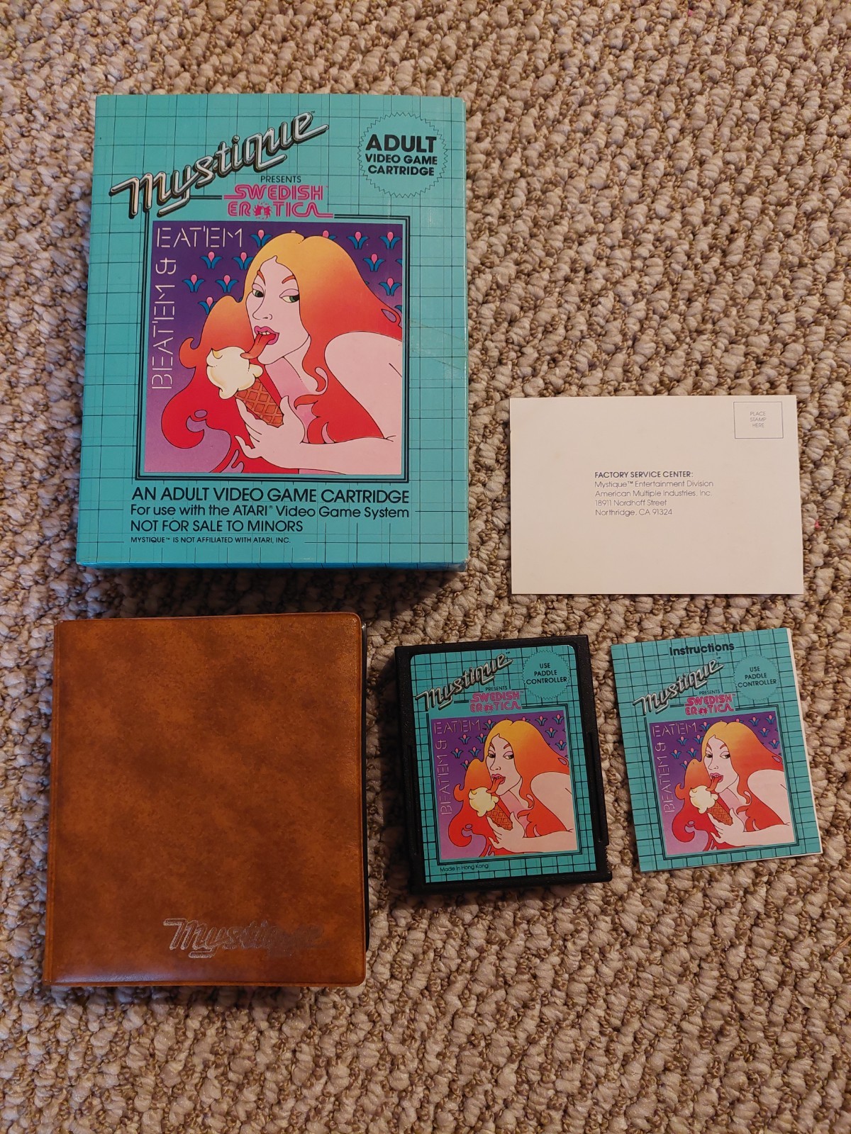 Atari 2600 Beat ’em & Eat ’em CIB 1982 Adult Video Game VG Condition Untested