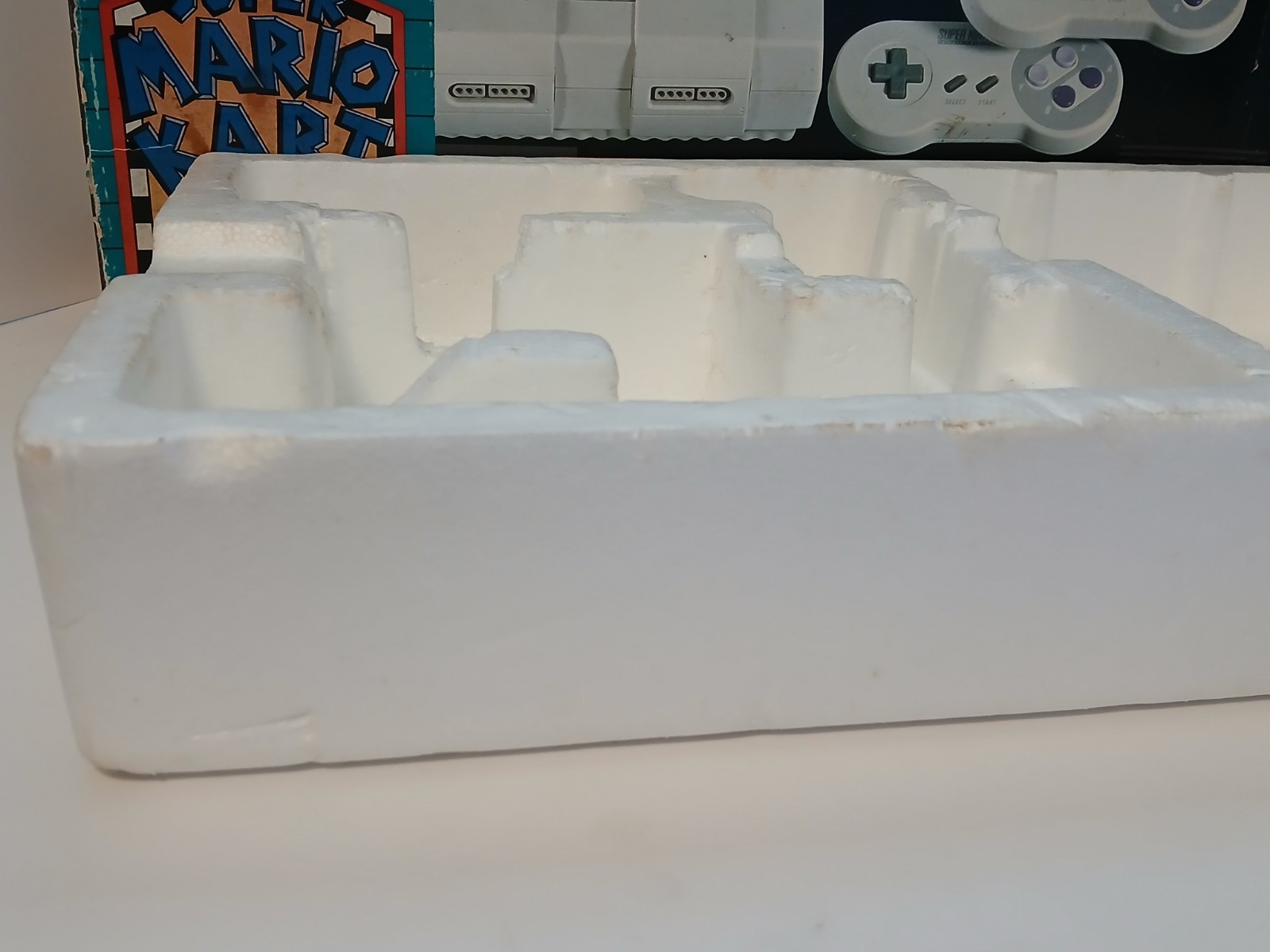 Super Nintendo Super Set – Box Only w/Foam Insert! Mario Kart Sticker Variation