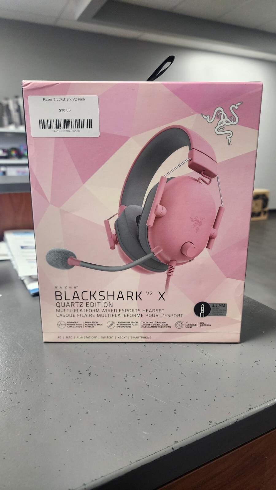 Razer BlackShark V2 X – Multi-platform wired esports Gaming Headset – Quartz