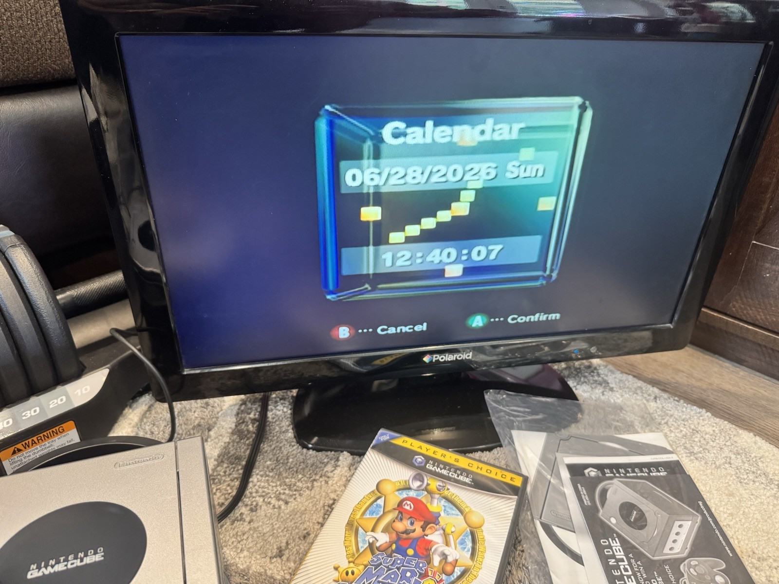 Nintendo GameCube Platinum Bundle with Original Box + Super Mario Sunshine NICE!
