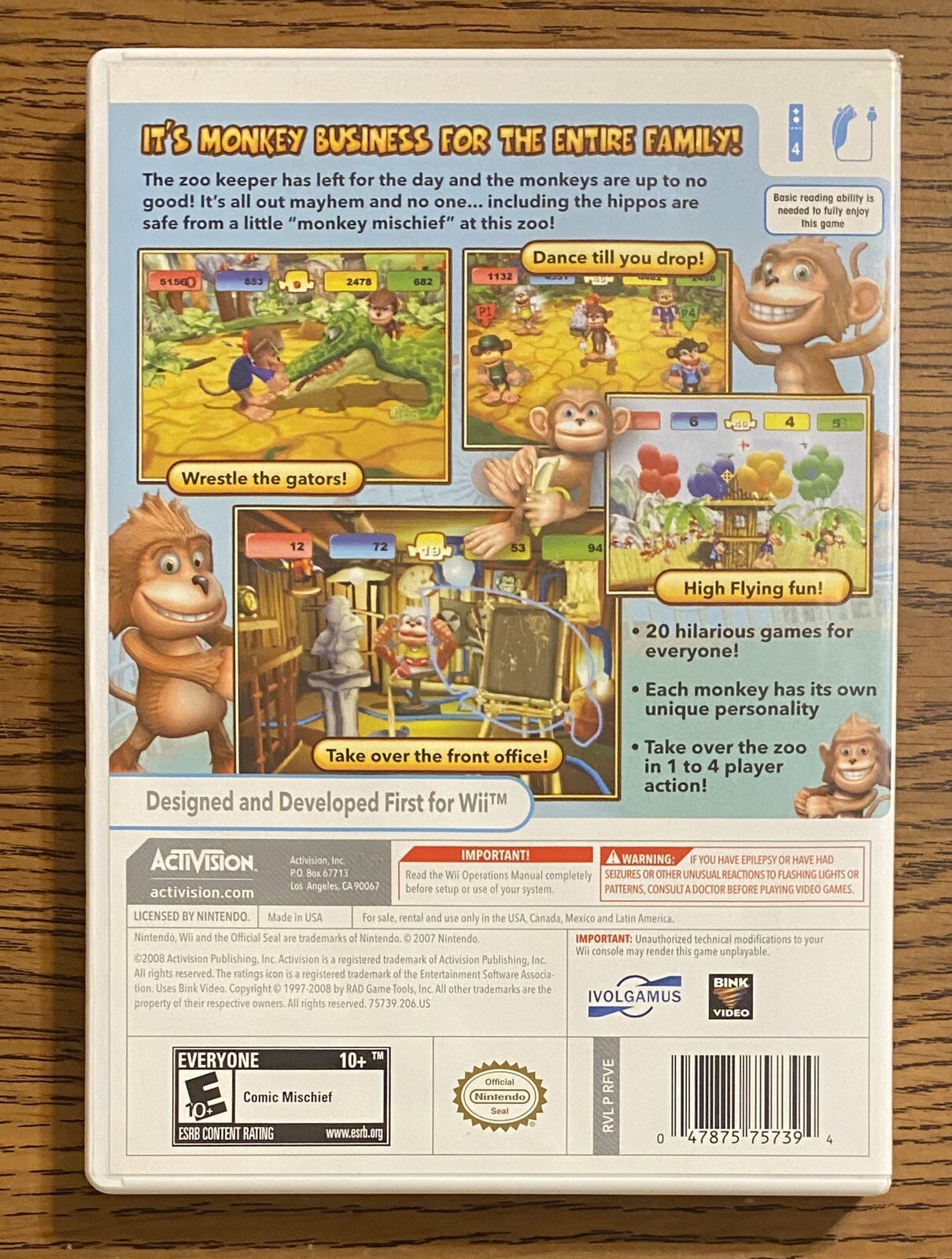 Monkey Mischief Party Time (Nintendo Wii, 2008) Complete