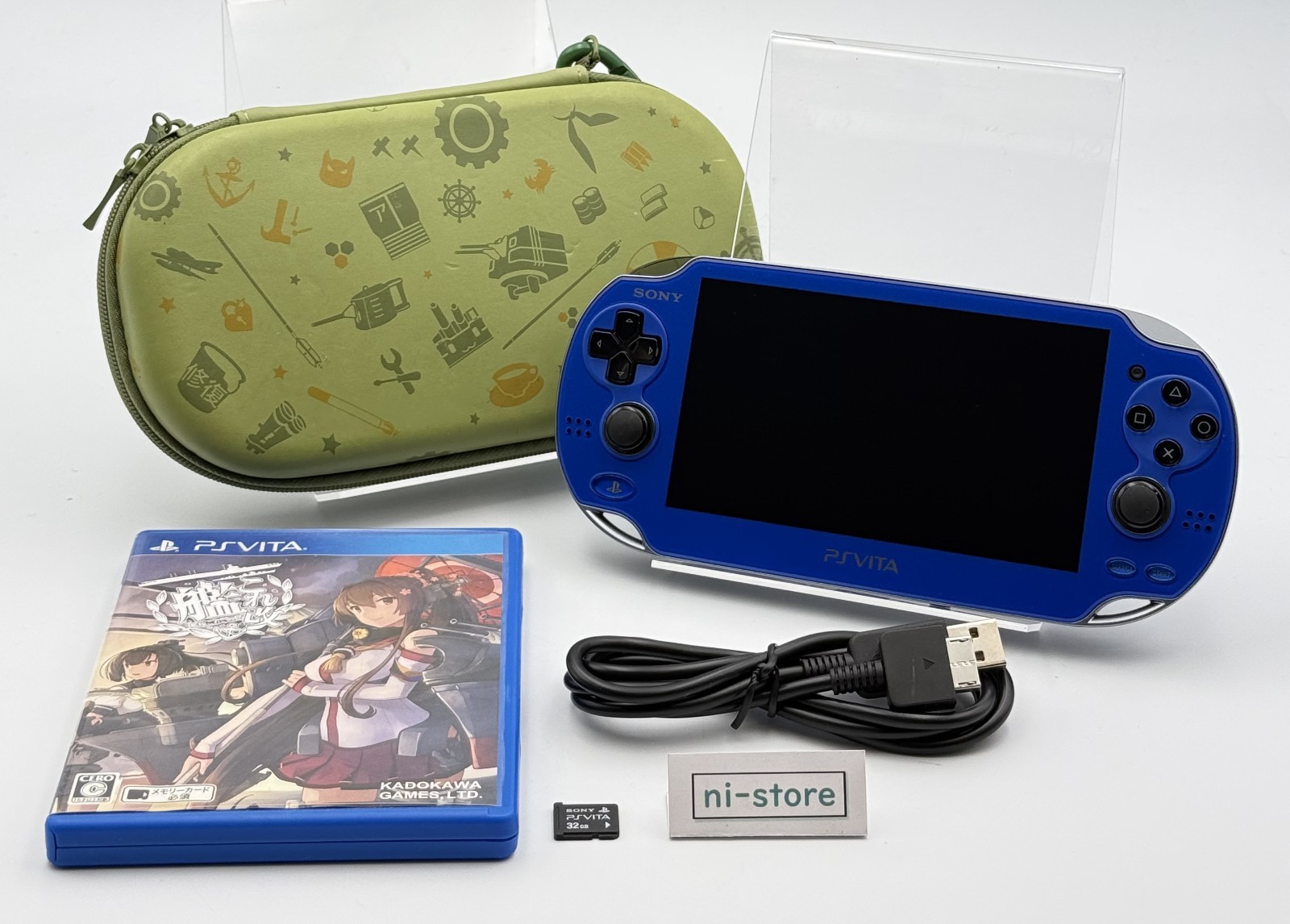 Sony PS Vita PCH-1000 PCH 1000 Console Sapphire Blue w/32GB, Pouch – Excellent+