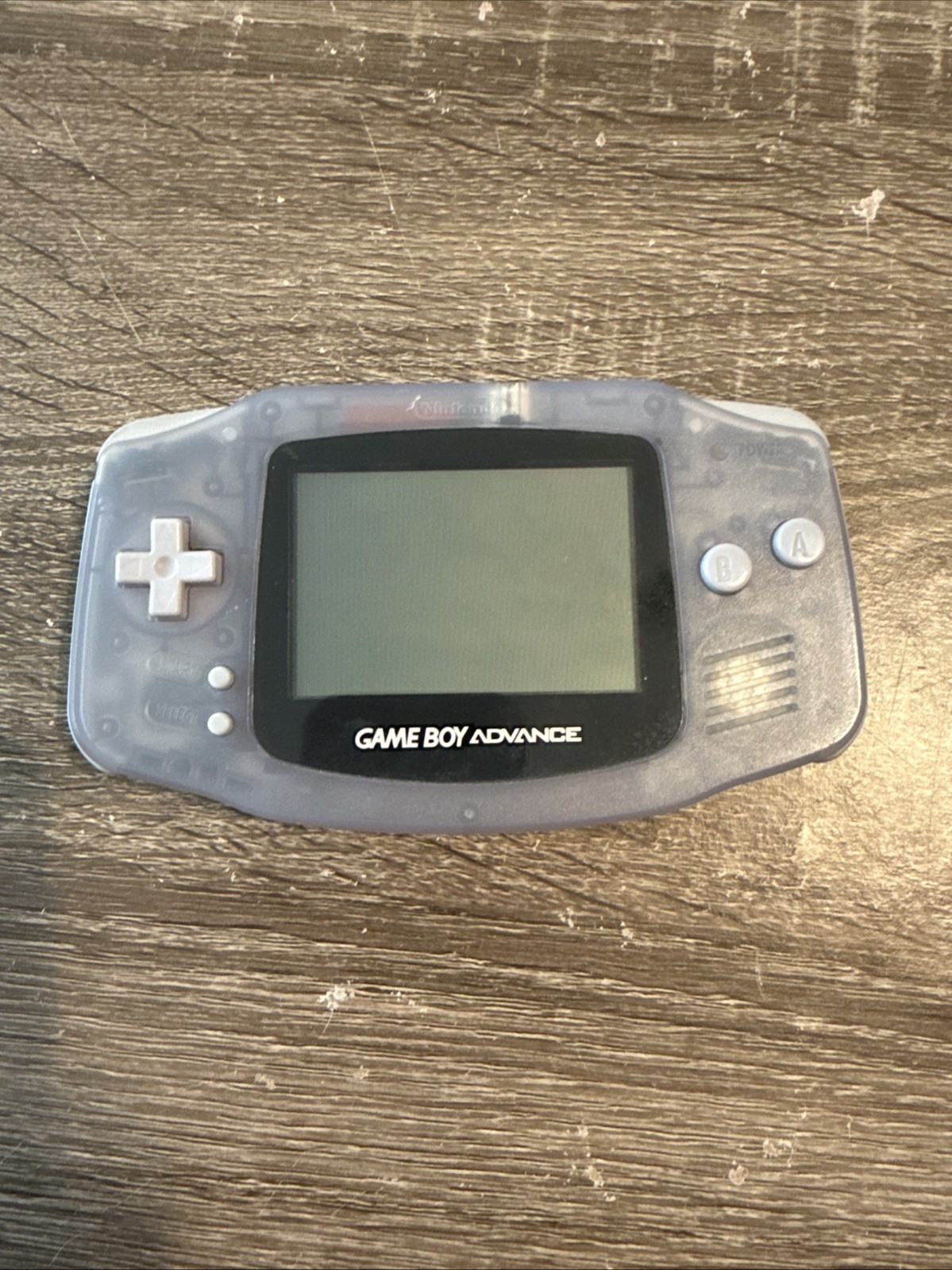 Nintendo Game Boy Advance Console System – Clear Glacier – Missing Battery Cover