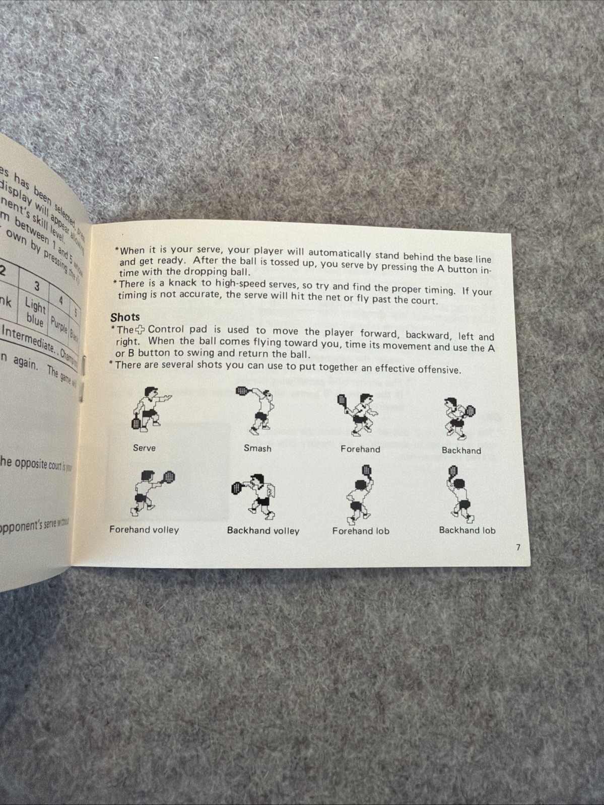 Tennis (NES, 1985) – Instruction Manual / Booklet Only