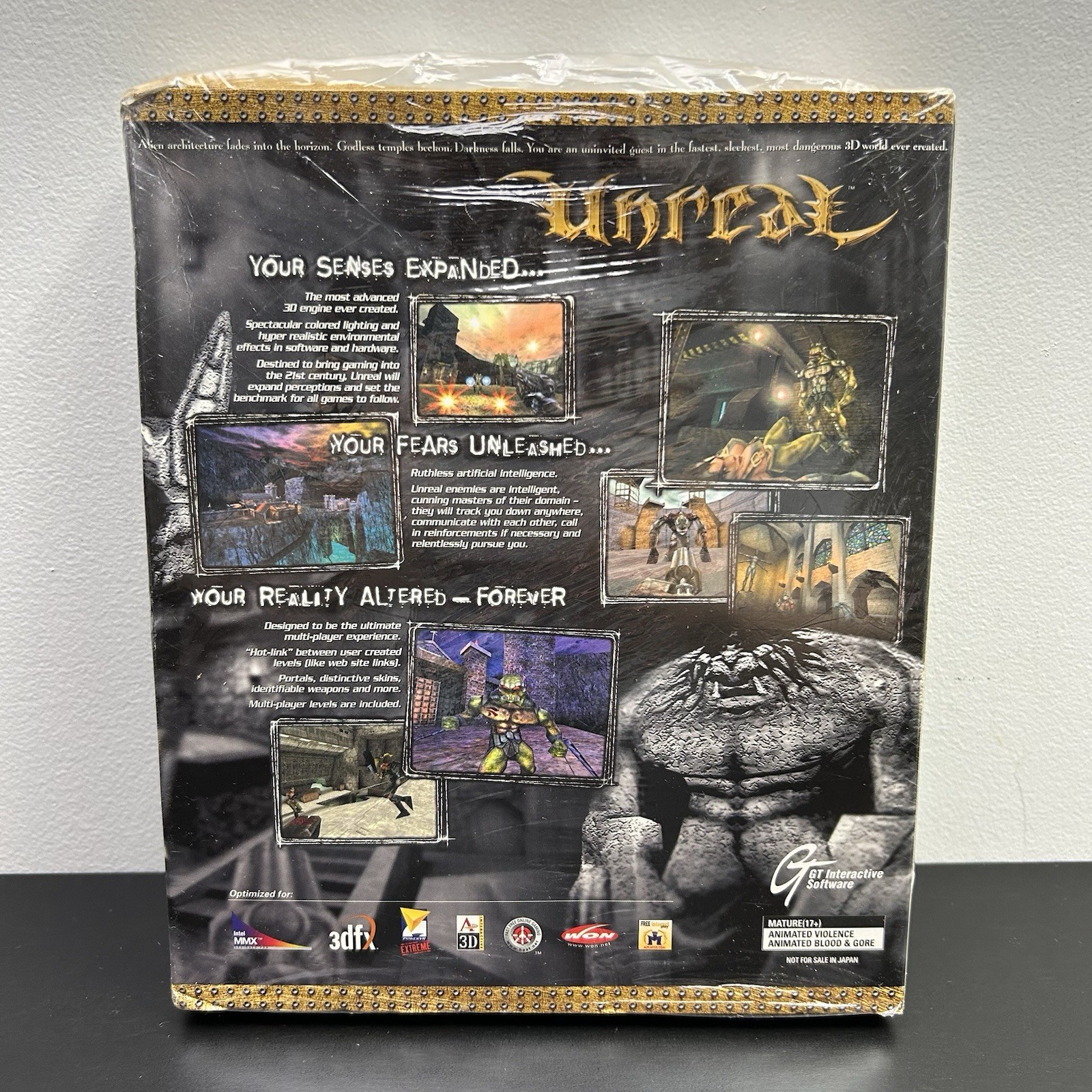 Unreal PC 1998 Big Box Game Windows 95 98 GT Interactive Epic New Sealed