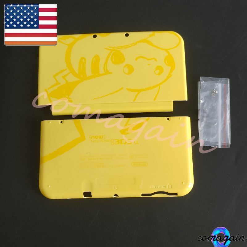 For New Nintendo 3DS LL 3DS XL A+E Cover Shell Housing Front Back Case Pikachu