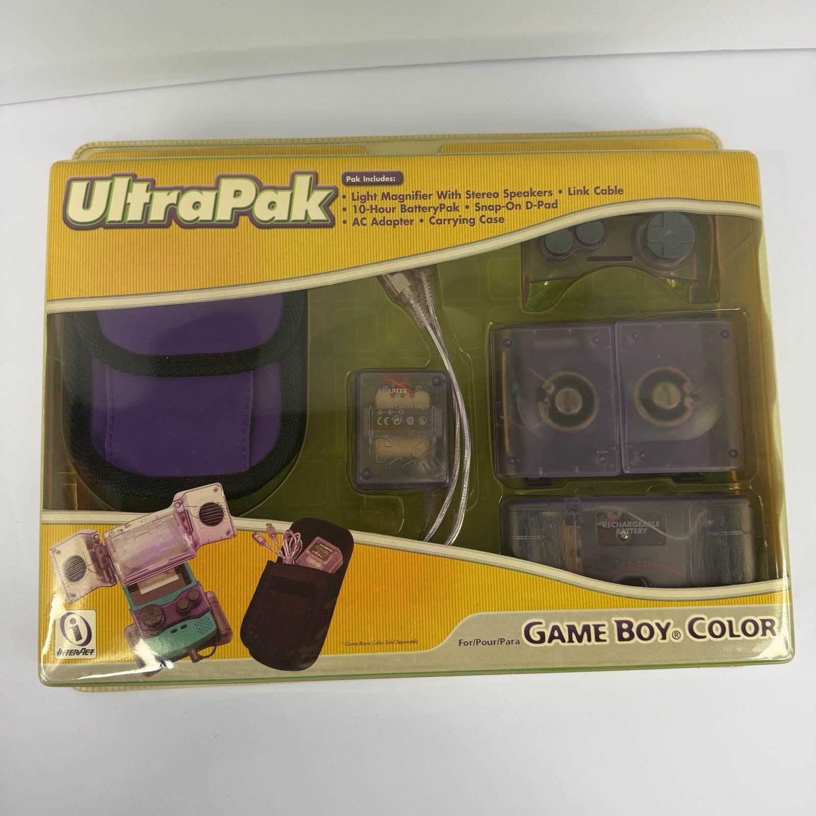 Interact Game Boy Color Value Ultra Pak GBC Purple Grape Accessories New Sealed