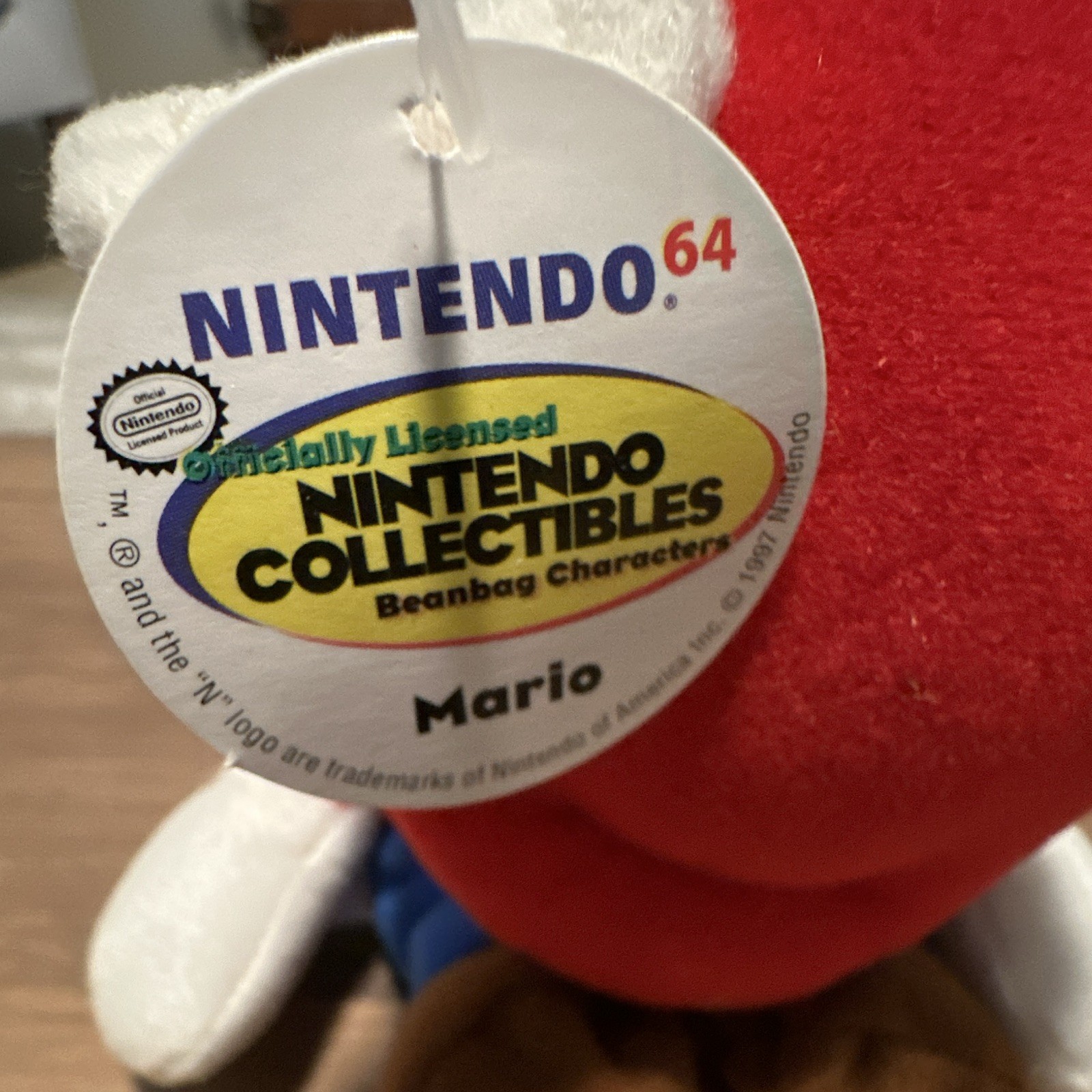 Nintendo 64 Mario Beanbag Character Plush Doll Surface Washable 1997 MPN 20001