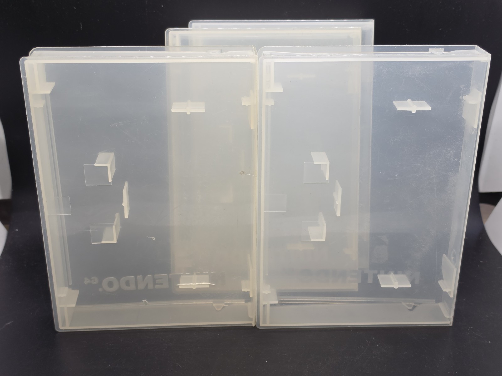 Nintendo 64 N64 Hard Plastic Clamshell Lot Of 4 Clear Cases