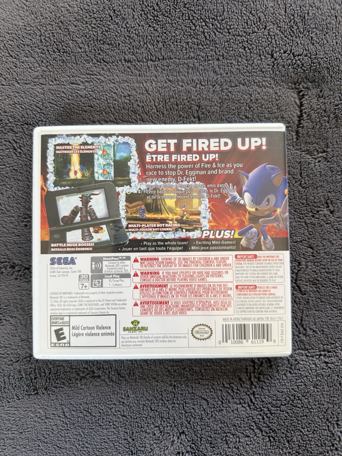 Sonic Boom: Fire & Ice – Nintendo 3DS No Manual Tested Authentic