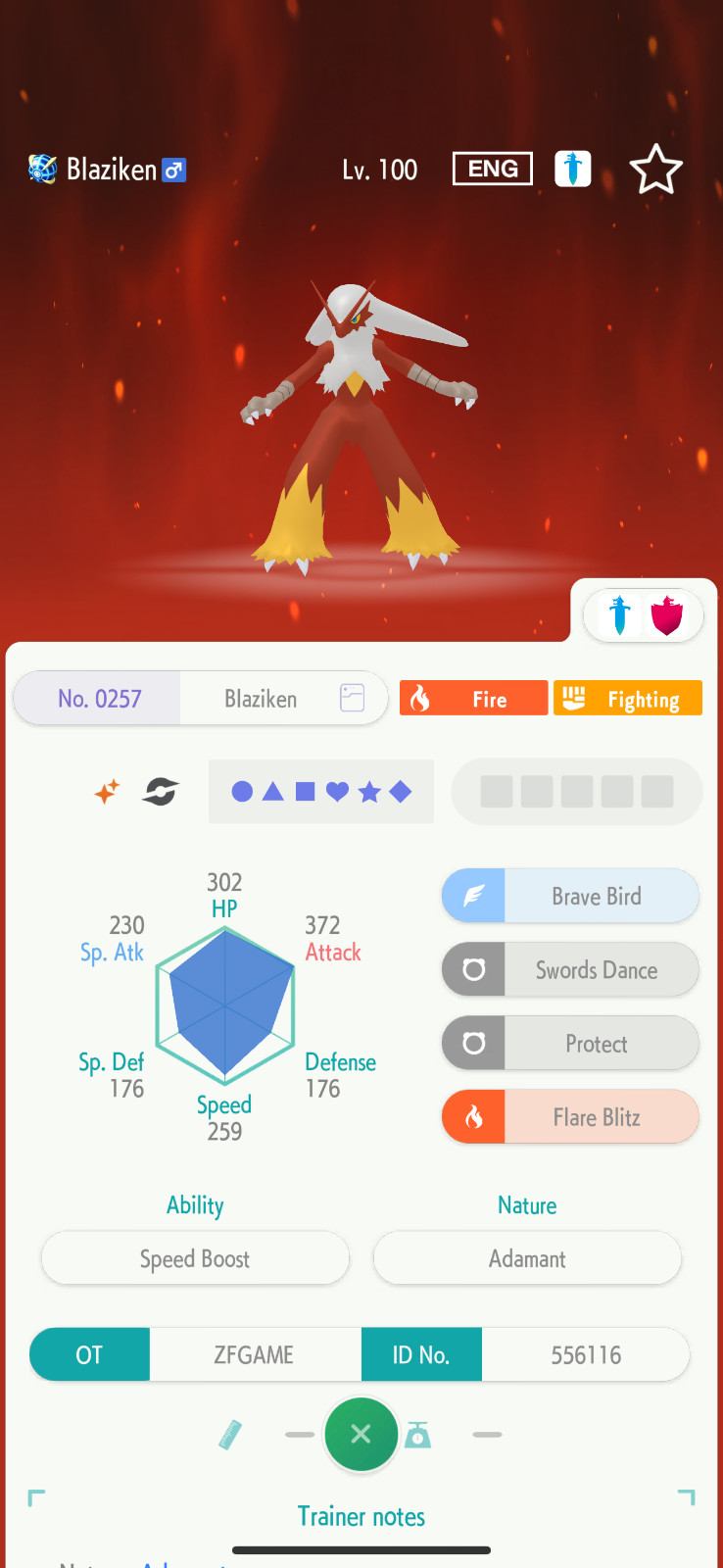 ✨6IV SHINY Blaziken + EVS🚀 POKEMON HOME✨Champions✨Online delivery⚡