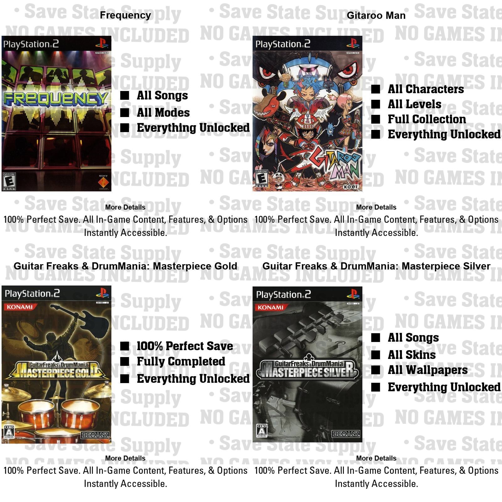 Amplitude Beatmania Dancing Frequency Guitar Freaks Sing Playstation Memory Card