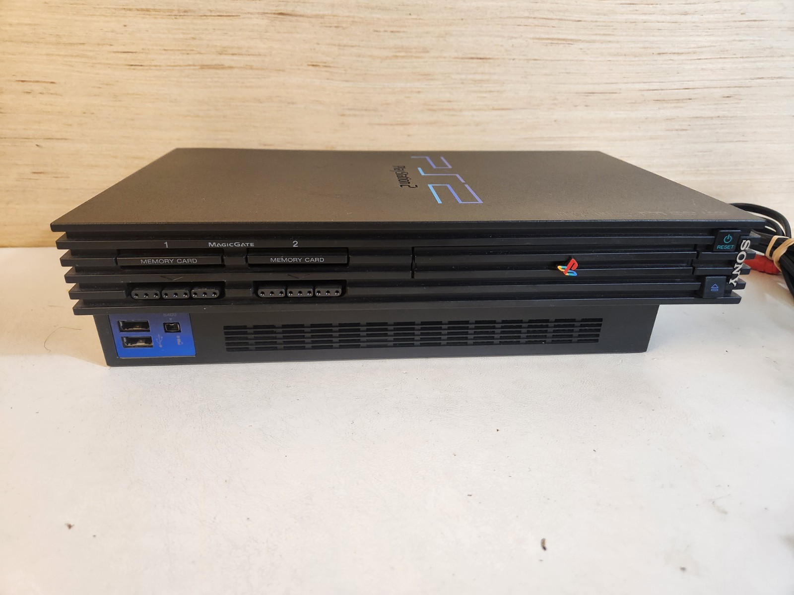 Sony PlayStation 2 PS2 Fat Console SCPH-39001 w/ Network Adapter & 8MB Card