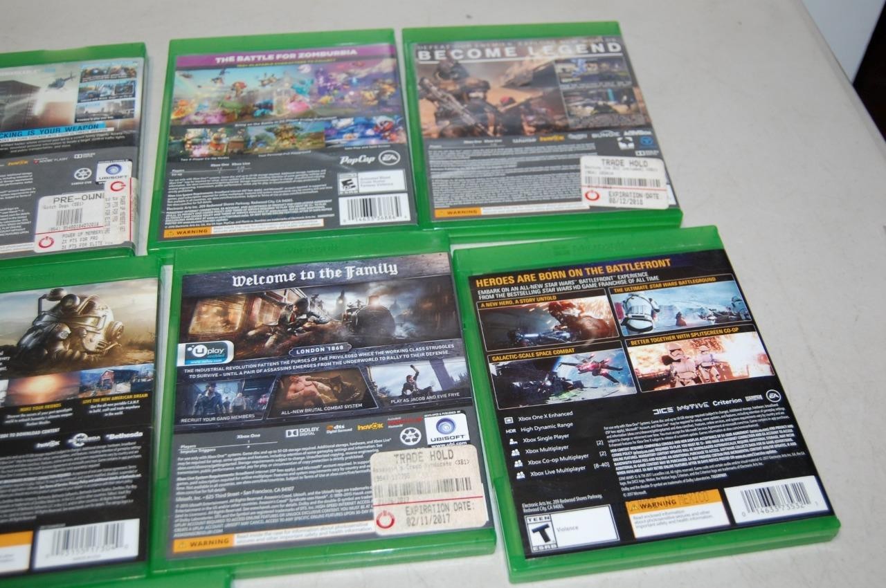 Microsoft XBOX ONE (11) Game Lot: Creed Syndicate, Dishonored 1&2, Fallout 76++