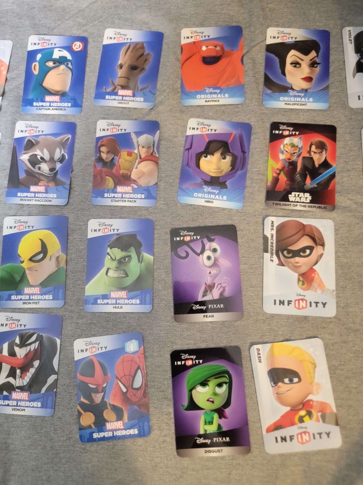 Disney Infinity Character Card Lot Of 23 See Pictures For Characters