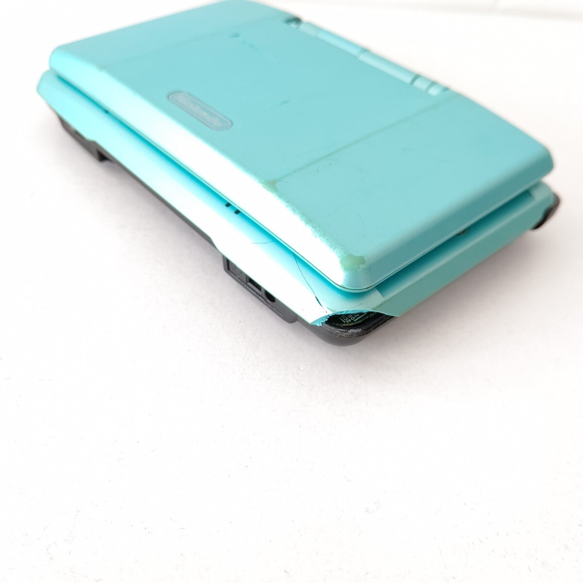Nintendo DS Handheld Console Turquoise Blue Screen Damage Includes Only Main Uni