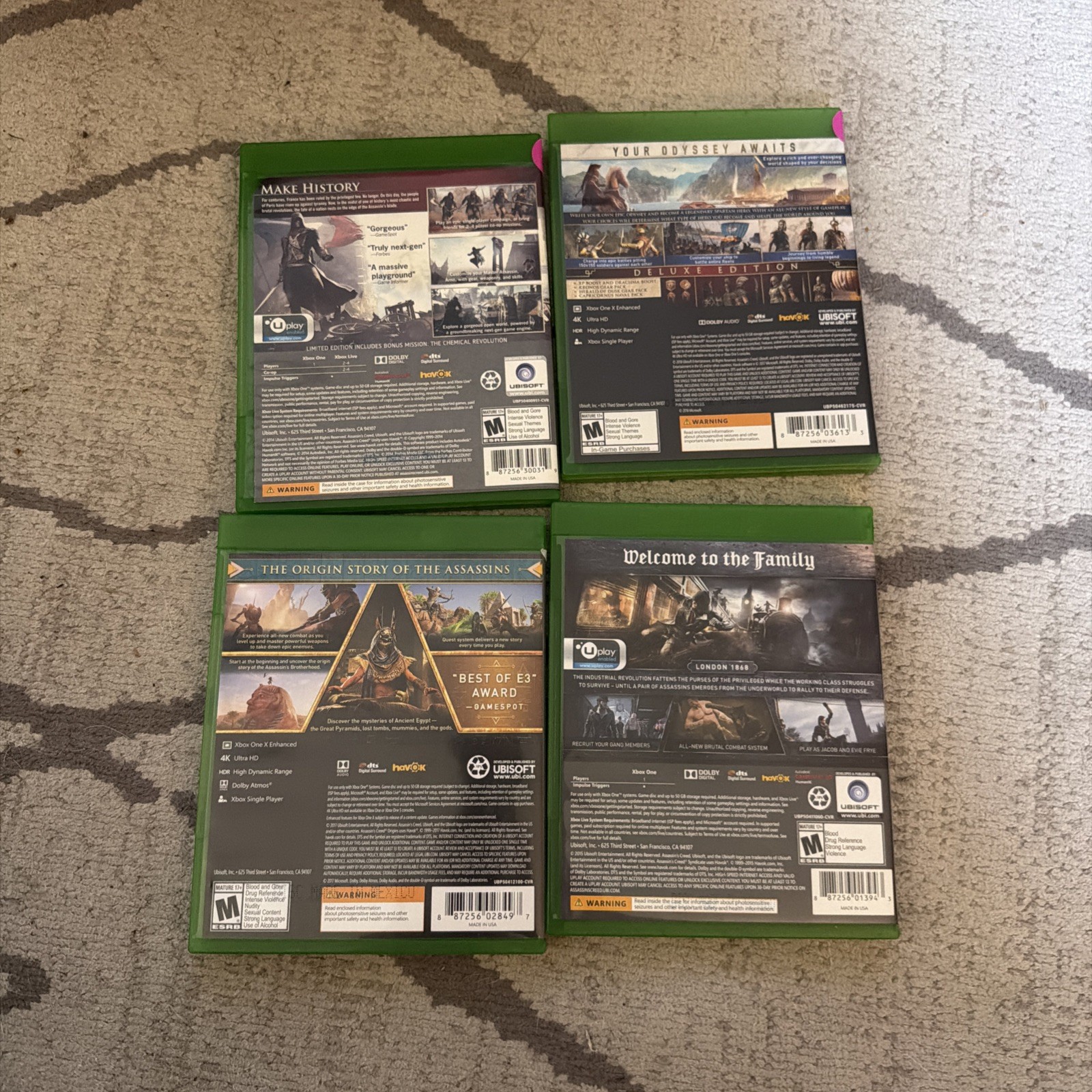 Assassin’s Creed Lot Xbox One, Unity, Syndicate, Origins, and Odyssey