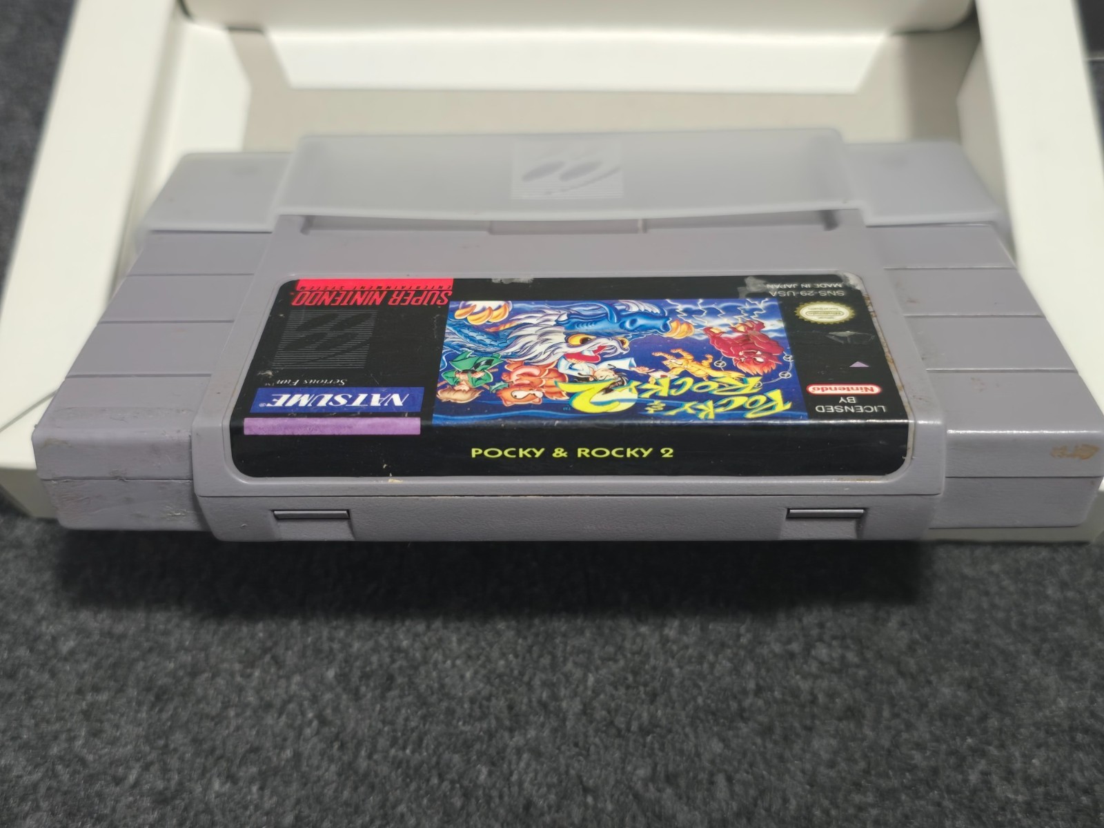 SNES POCKY & ROCKY 2 Complete CIB Box Game Super Nintendo RARE Natsume