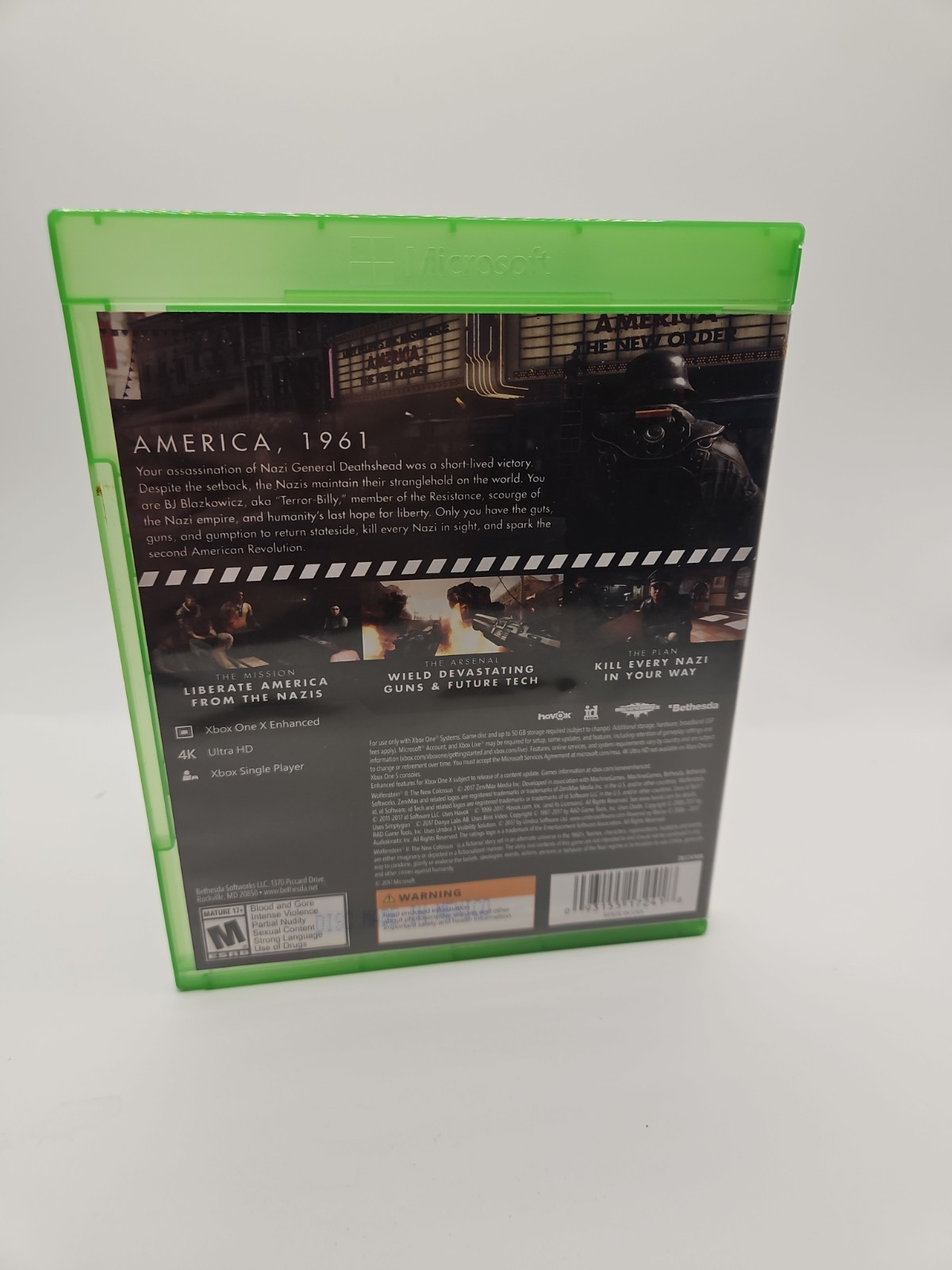 Wolfenstein 2 II: The New Colossus (Microsoft Xbox One, 2017) FREE SHIPPING