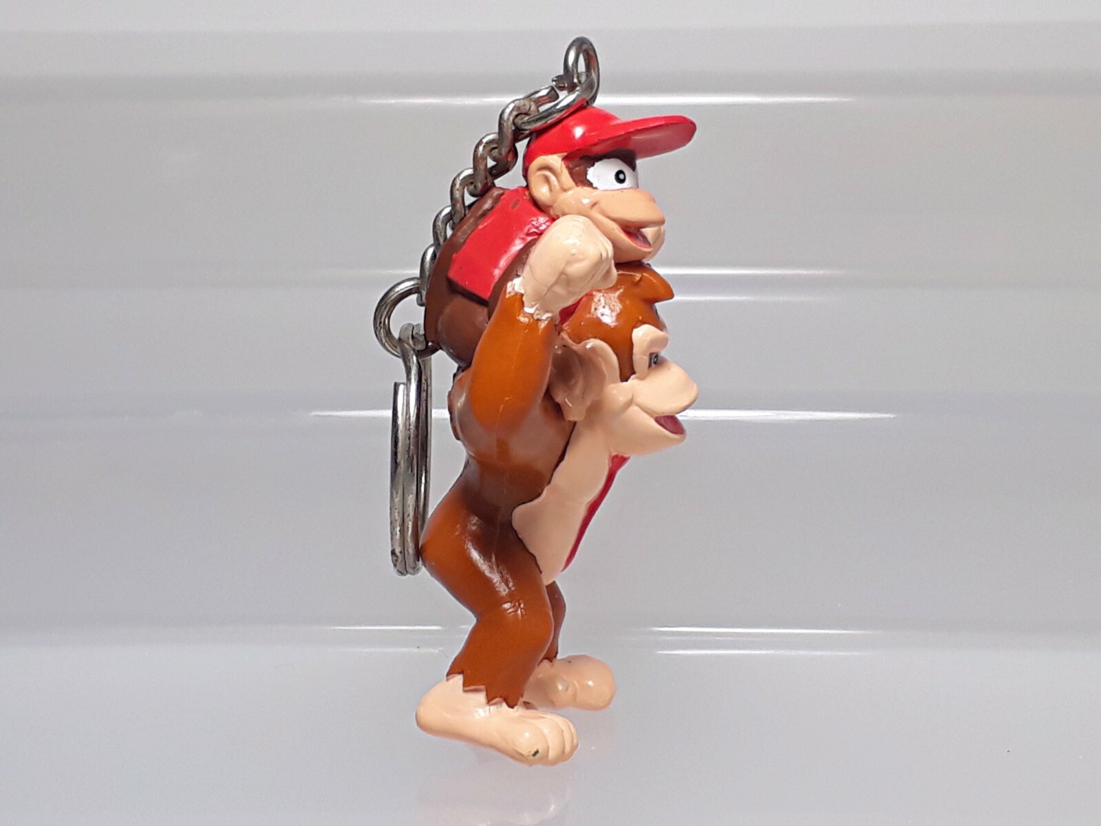Diddy riding Donkey Kong Country Rumble in the Jungle Figure Keychain 1995 2.4in