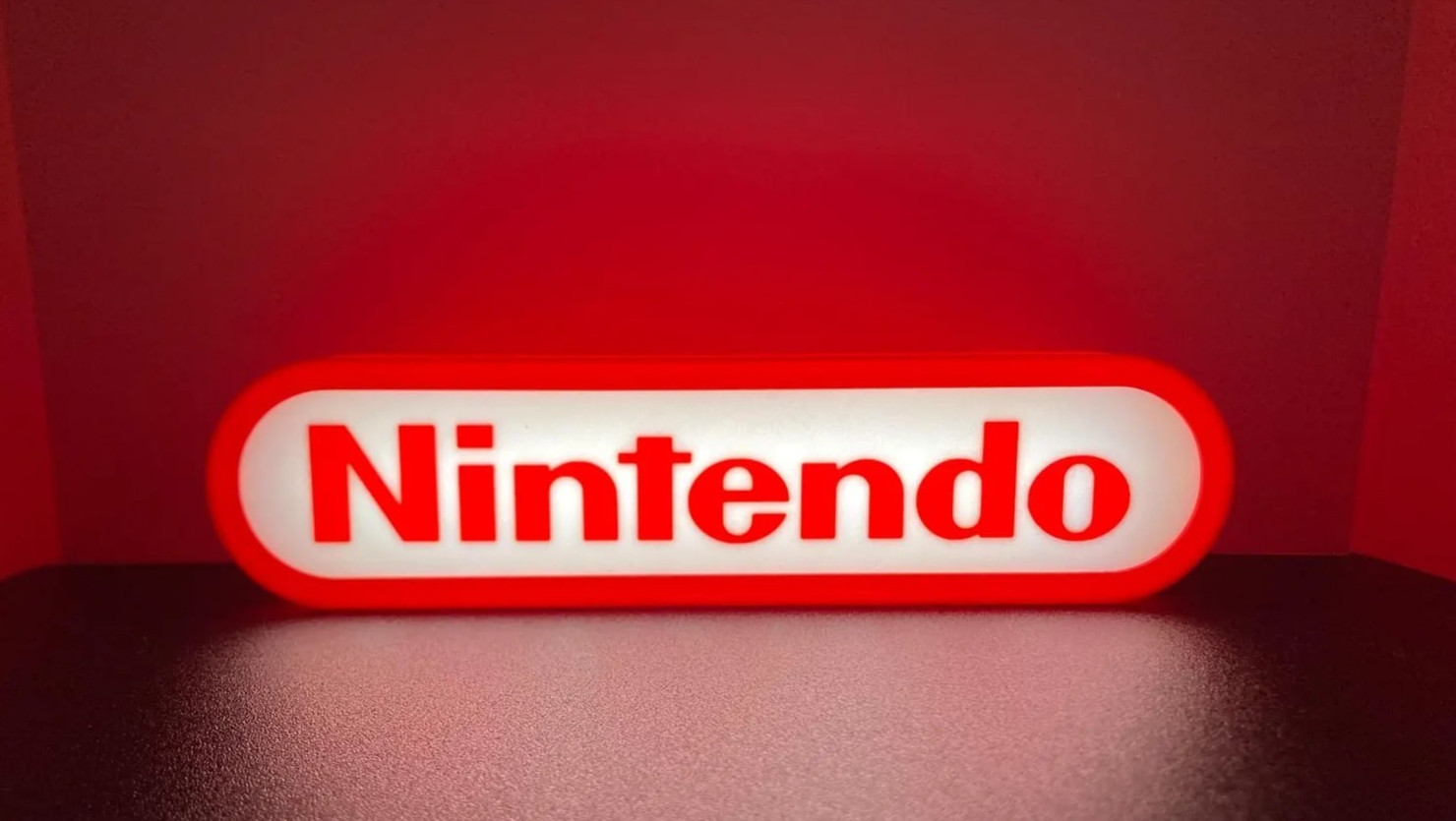 Light Up Nintendo Logo 3D Printed USB Light Box Lamp – Gaming Room Décor
