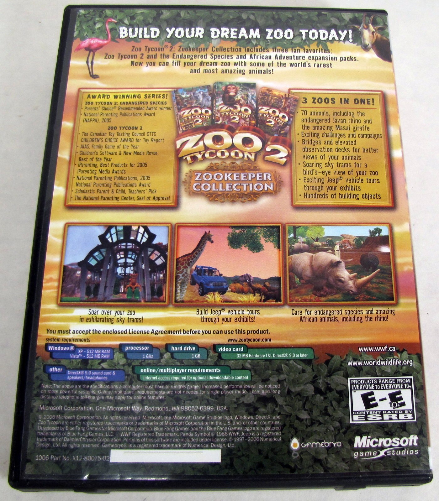 Zoo Tycoon 2: Zookeeper Collection (PC, 2006) 2 Disc Set in Case