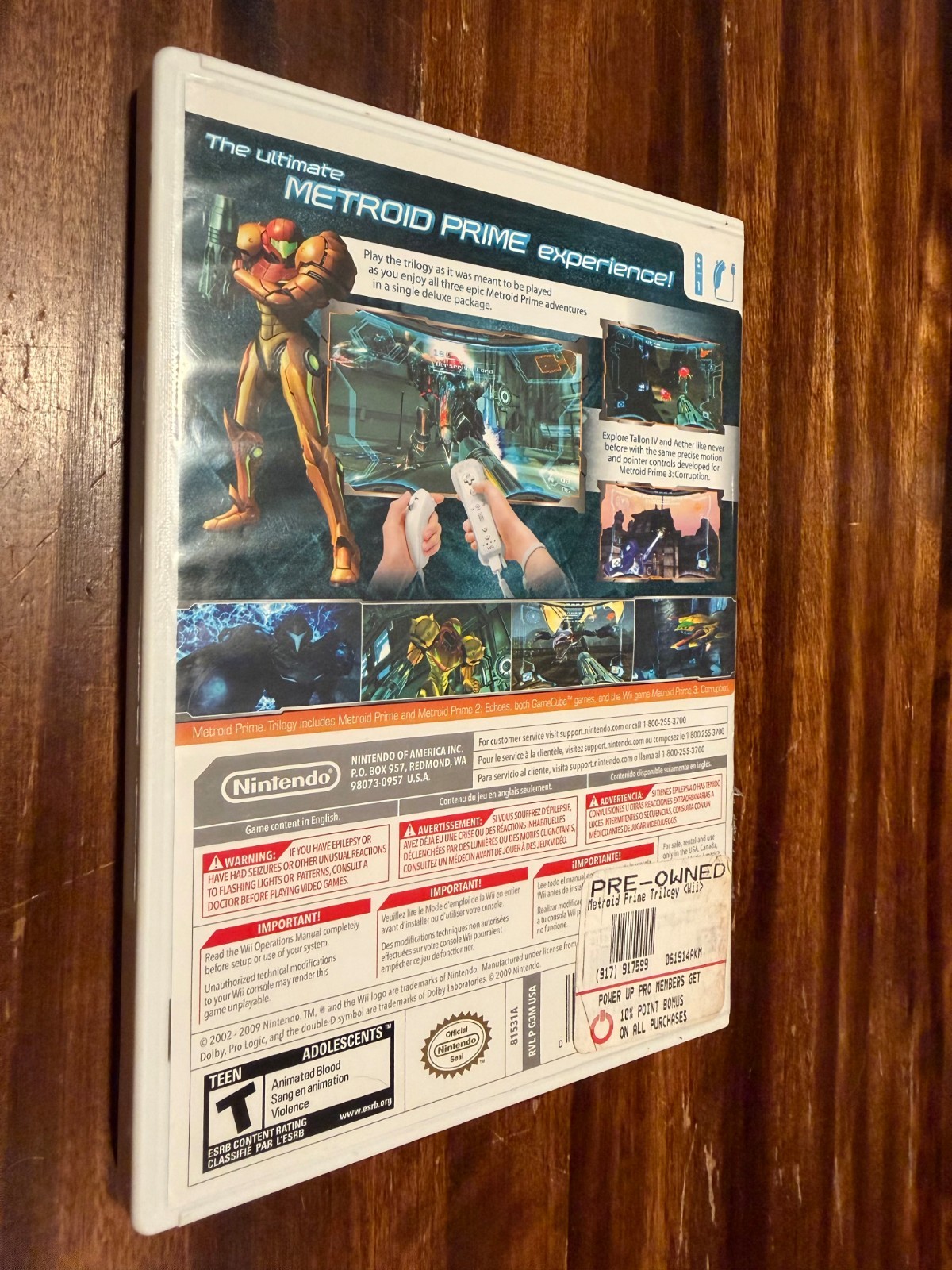 Nintendo Metroid Prime Trilogy for Wii CIB w/ manual. Great condition!