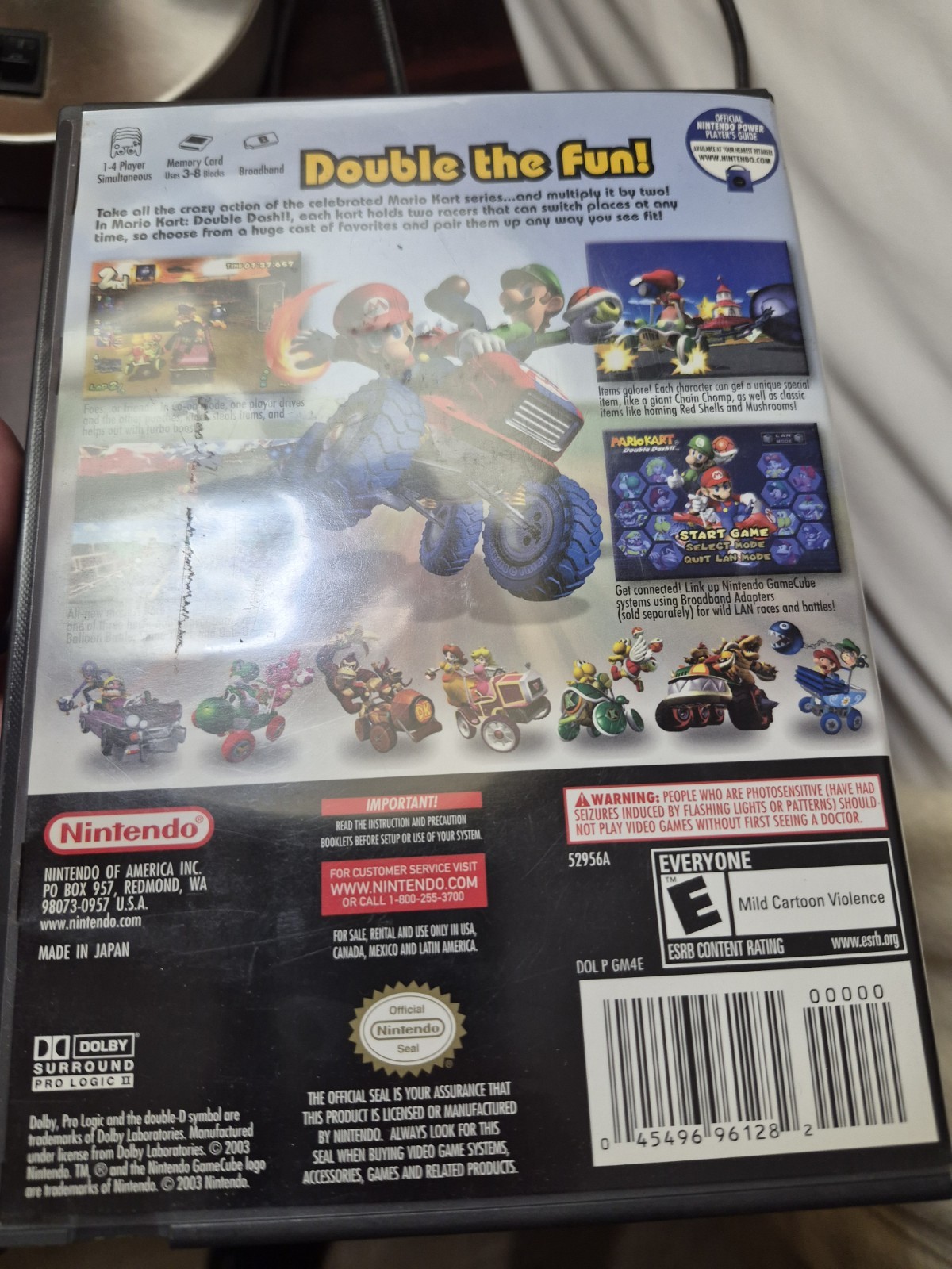 Mario Kart: Double Dash (Nintendo GameCube, 2003) Missing Manual