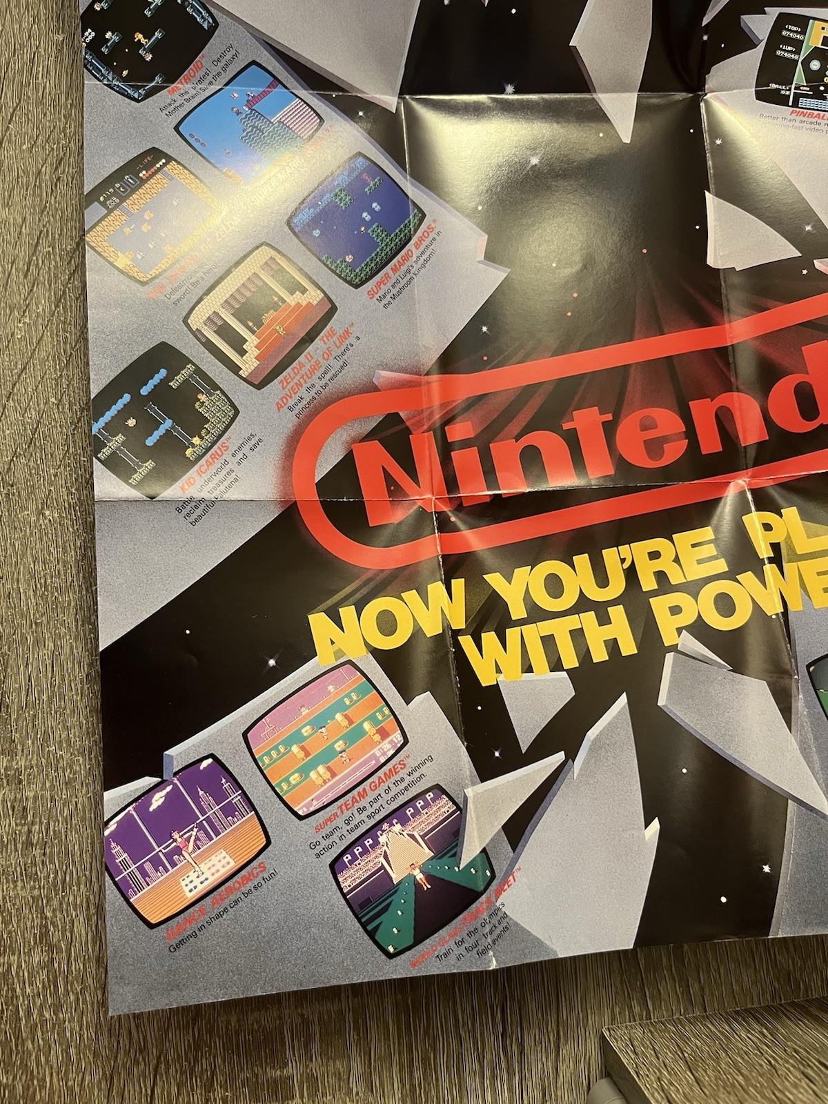 Vintage Nintendo NES ‘ Now Your Playing With Power ‘ Fold Out Poster Insert 1988