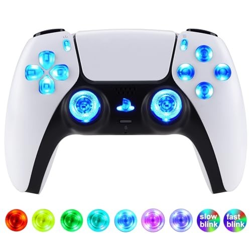Multi-Color LED D-Pad Thumbstick & Face Buttons Kit for PS5 Controller – 9 Modes