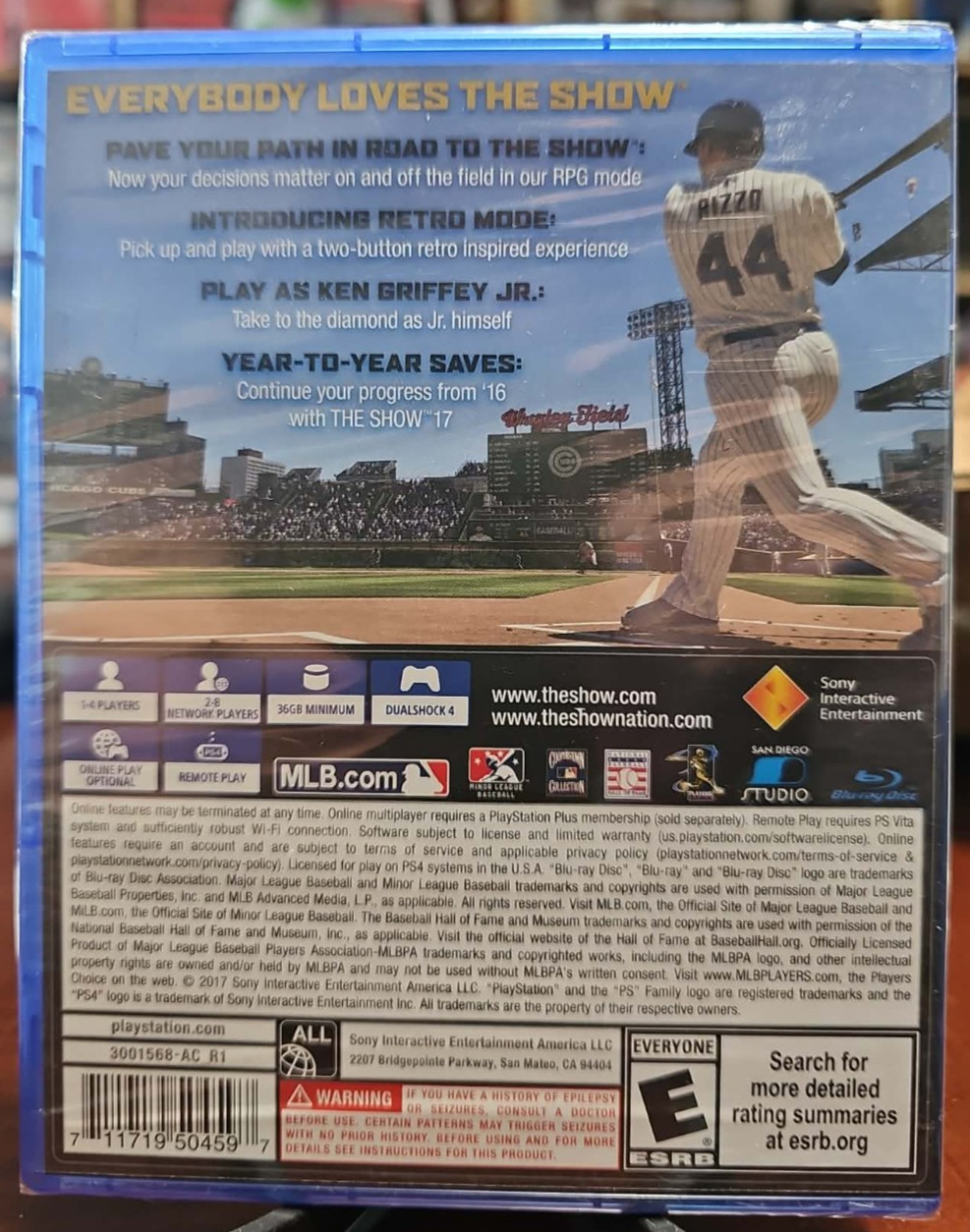 MLB: The Show 17 Playstation 4 PS4 – Ken Griffey Cover Art – New Sealed