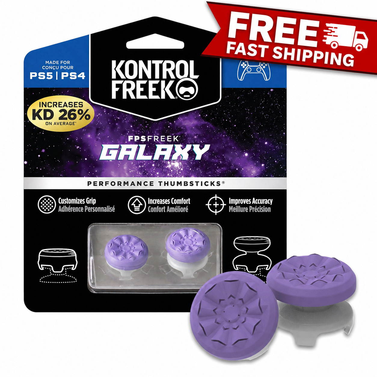 Kontrol Freek GALAXY Performance Thumbsticks – Purple PS4 PS5