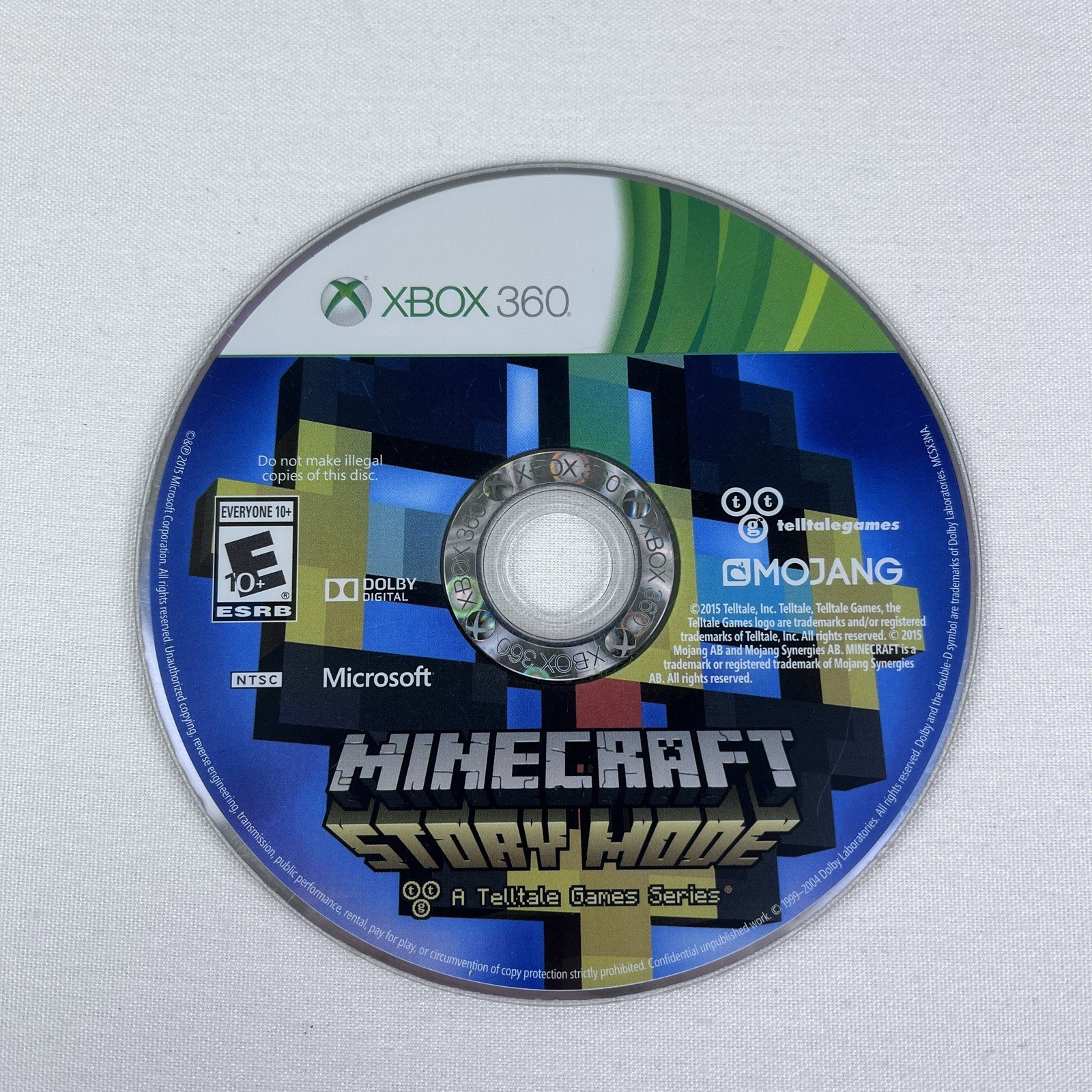 Minecraft Story Mode Season Pass (Microsoft Xbox 360) Video Game Telltale Mojang