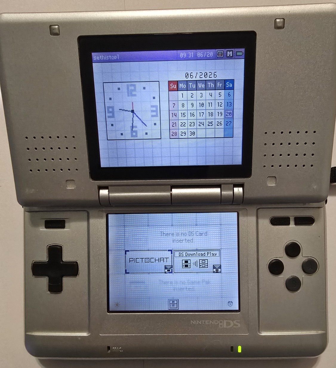 ​Nintendo DS Original Silver Console and 5 Game Bundle-Games CIB-NO Charger