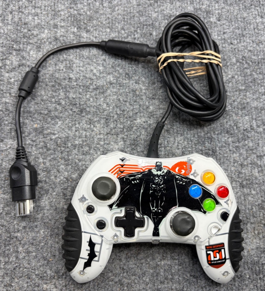 Mad Catz Original Xbox White Batman Begins Wired Controller W/ Breakaway WORKS!