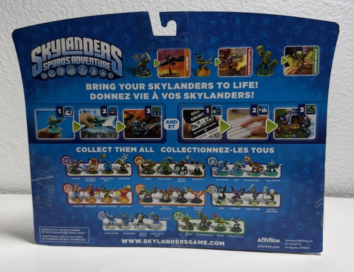 Skylanders Activision Spyro’s Adventure 3 Pack Drobot Flameslinger Stump Smash