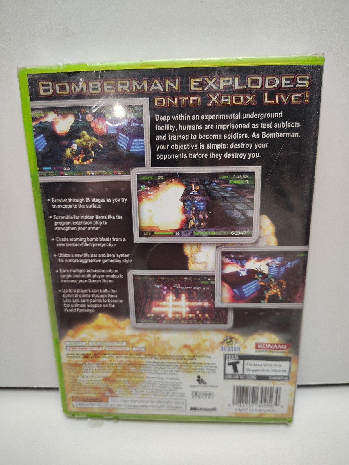 Bomberman: Act Zero (Microsoft Xbox 360, 2006) Factory Sealed Small Plastic Tear