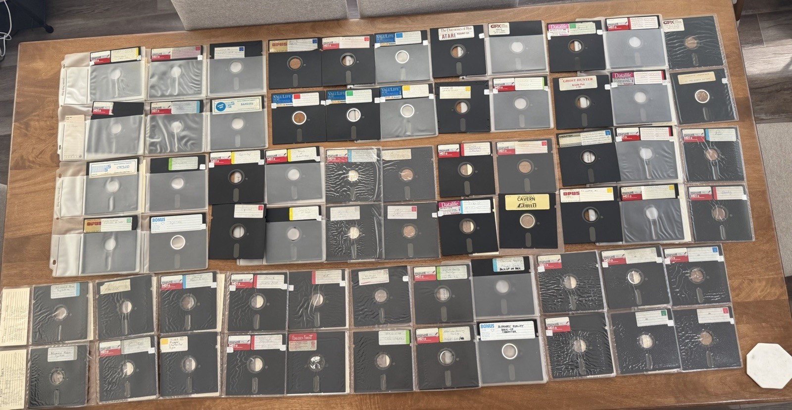 Vintage Atari 800 5.25″ Floppy Disk Lot of Over 100 Video Games, 109 Total Disks