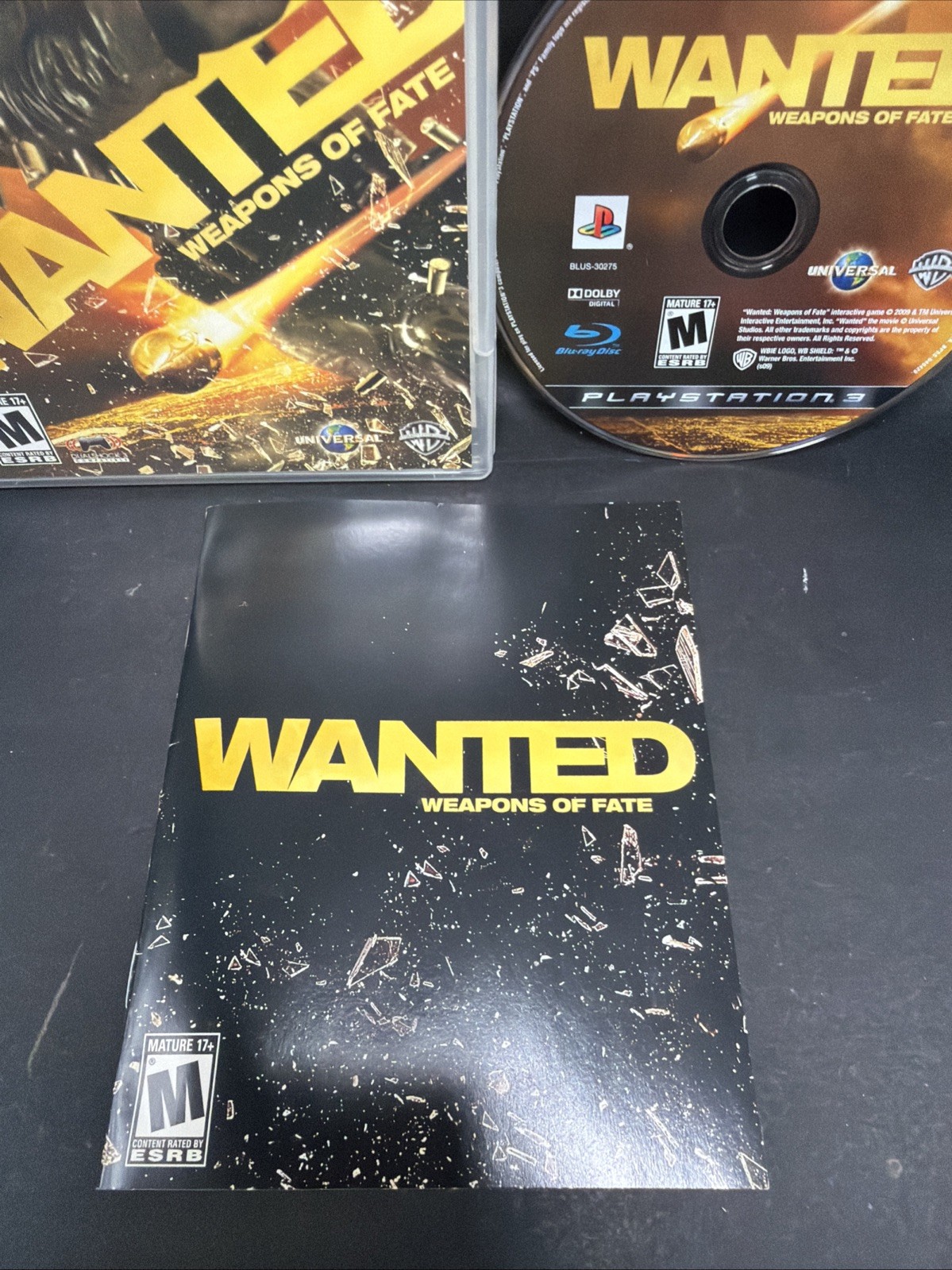 Wanted: Weapons of Fate (Sony PlayStation 3, 2009) CIB, Complete, Tested & Works