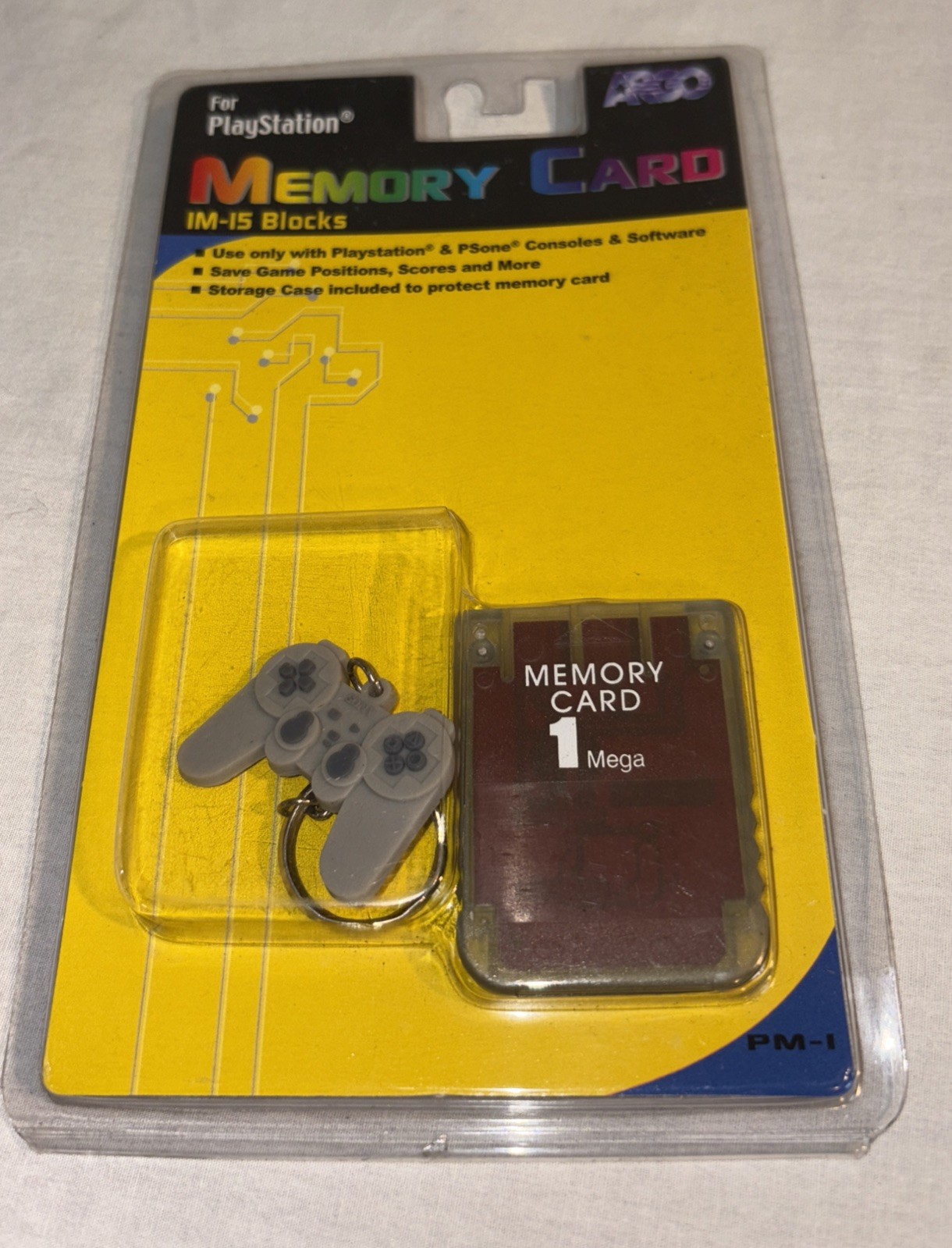 NEW Argo 1 Mega Memory Card For PlayStation With PS1 Controller Keychain