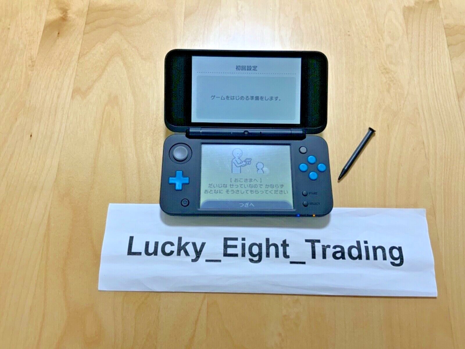 New Nintendo 2DS XL LL Black Turquoise Console Stylus Japanese ver [H]