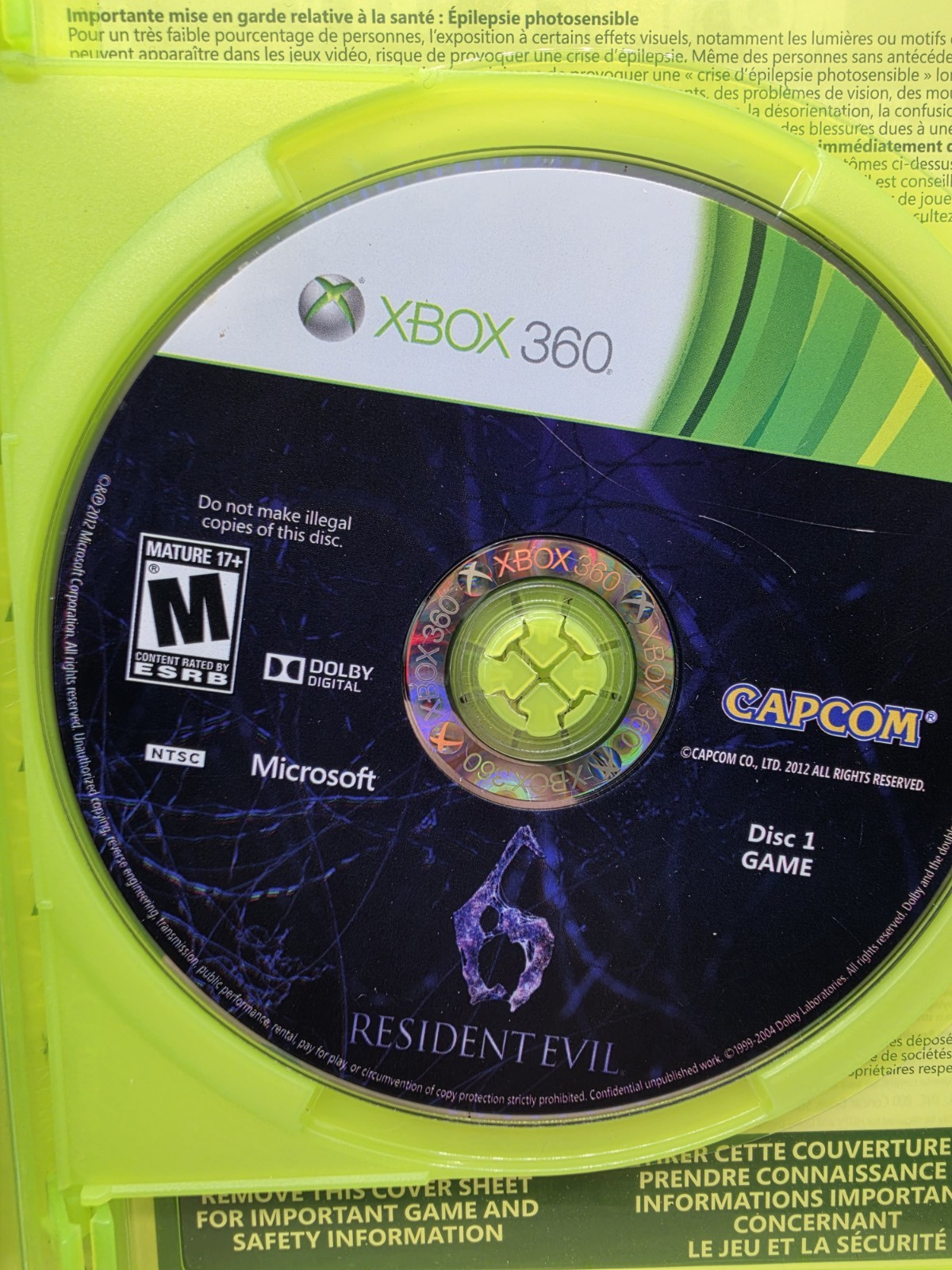 Resident Evil 6 Microsoft Xbox 360 Complete In Box With Manual CIB