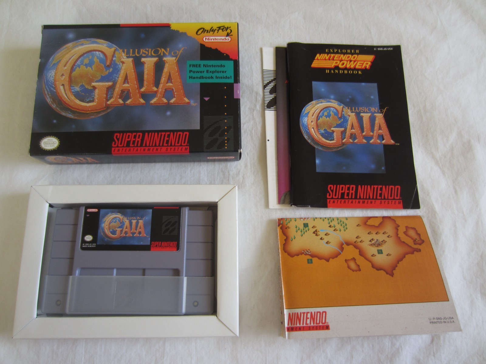 Illusion of Gaia (SNES) Super Nintendo CIB Complete + Map 1994 Mexico RARE