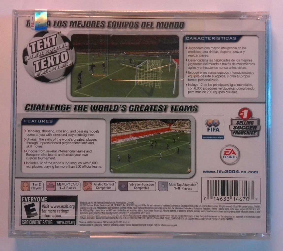 FIFA Soccer 2004 (Sony PlayStation 1, 2003) New