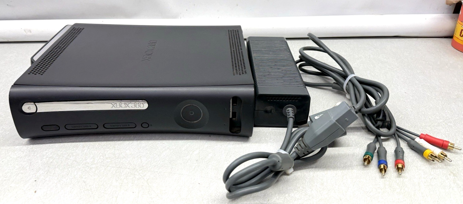 Black XBOX 360 120GB HDD Video Game Gaming Console Cords Cables
