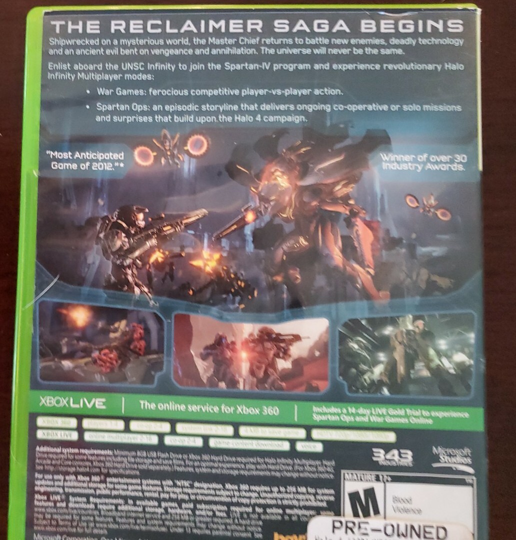 Halo 4 (2 Disc Set Microsoft Xbox 360, 2012 343 Industries) Complete VGC