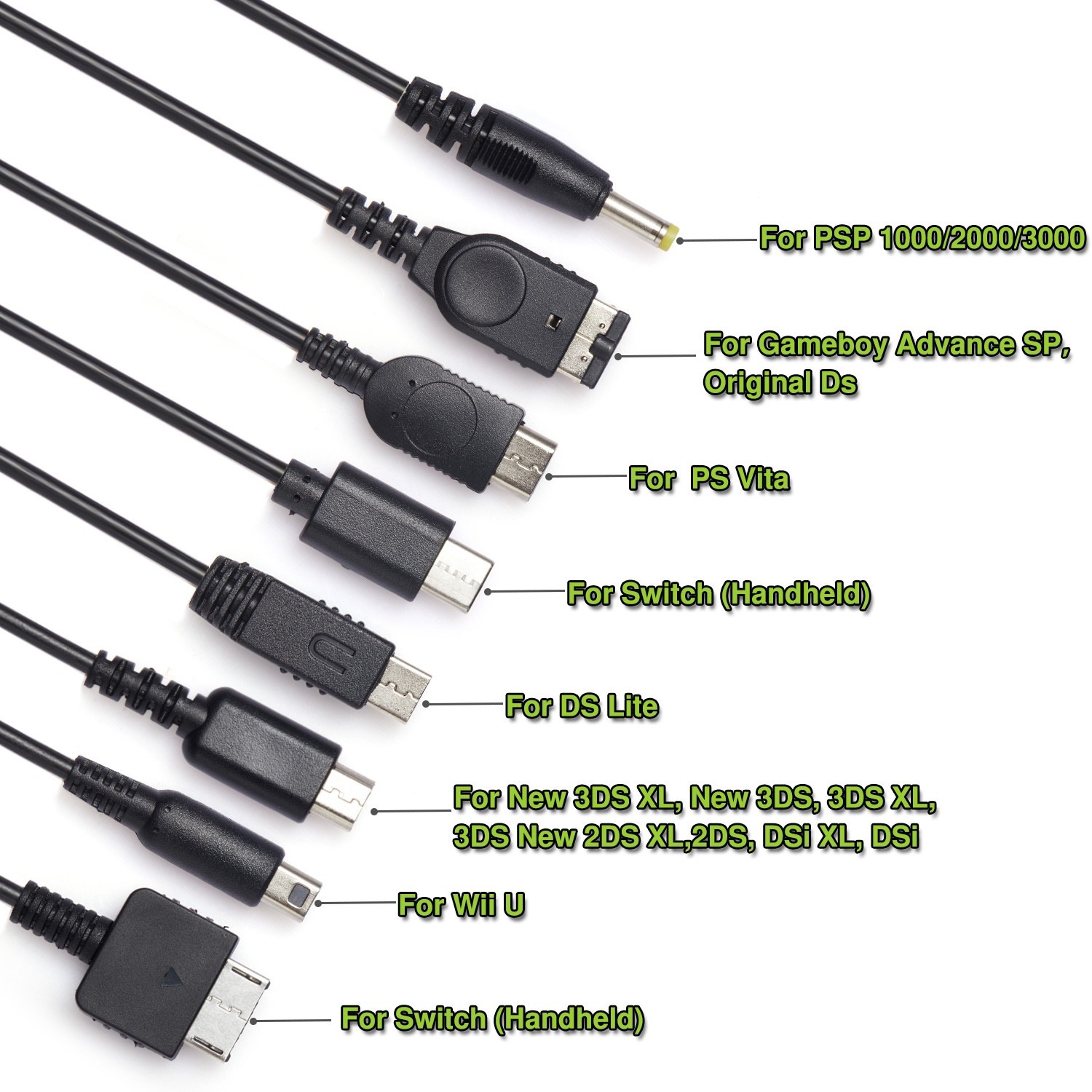 Mart Cobra – 8 in 1 Nintendo USB Charge Cable – DS 2DS 3DS Switch WiiU PSP [New]
