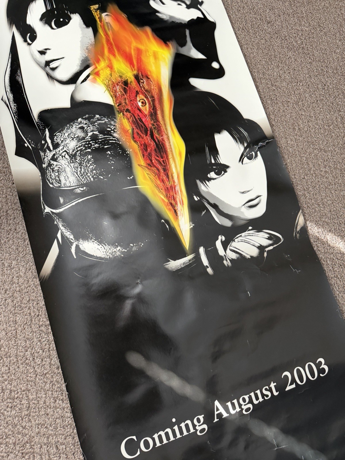 Vintage 2003 Soul Calibur 2 Promo Poster 60×21 Namco Game RARE Original Xbox
