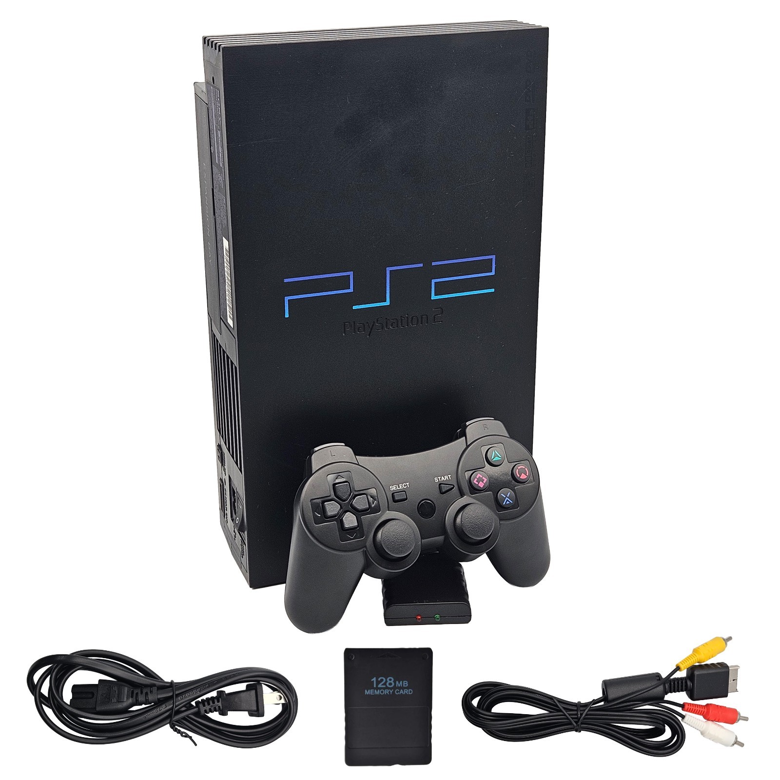 Sony PlayStation 2 PS2 (Fat) Game Console + Wireless Controller + Memory Card