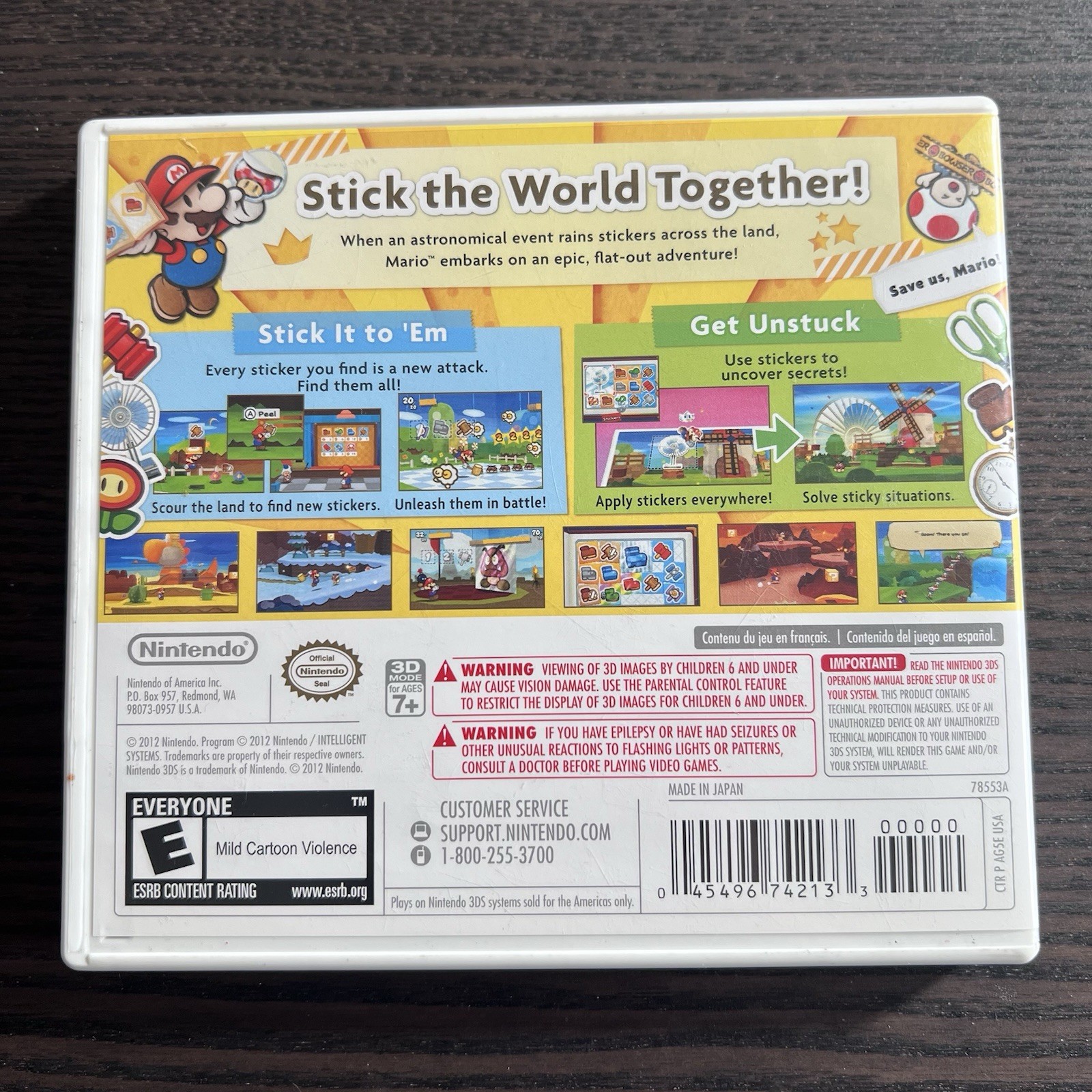 Paper Mario: Sticker Star (Nintendo 3DS, 2012) With Case + Manual – Tested Works